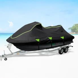 Jet Ski Cover, 120"-135" 1or 3-Seater Watercrafts, Compatible with Yamaha, Seadoo, Kawasaki, Jet Ski Covers UV-Resistant 300D Duty Oxford PU Waterproof