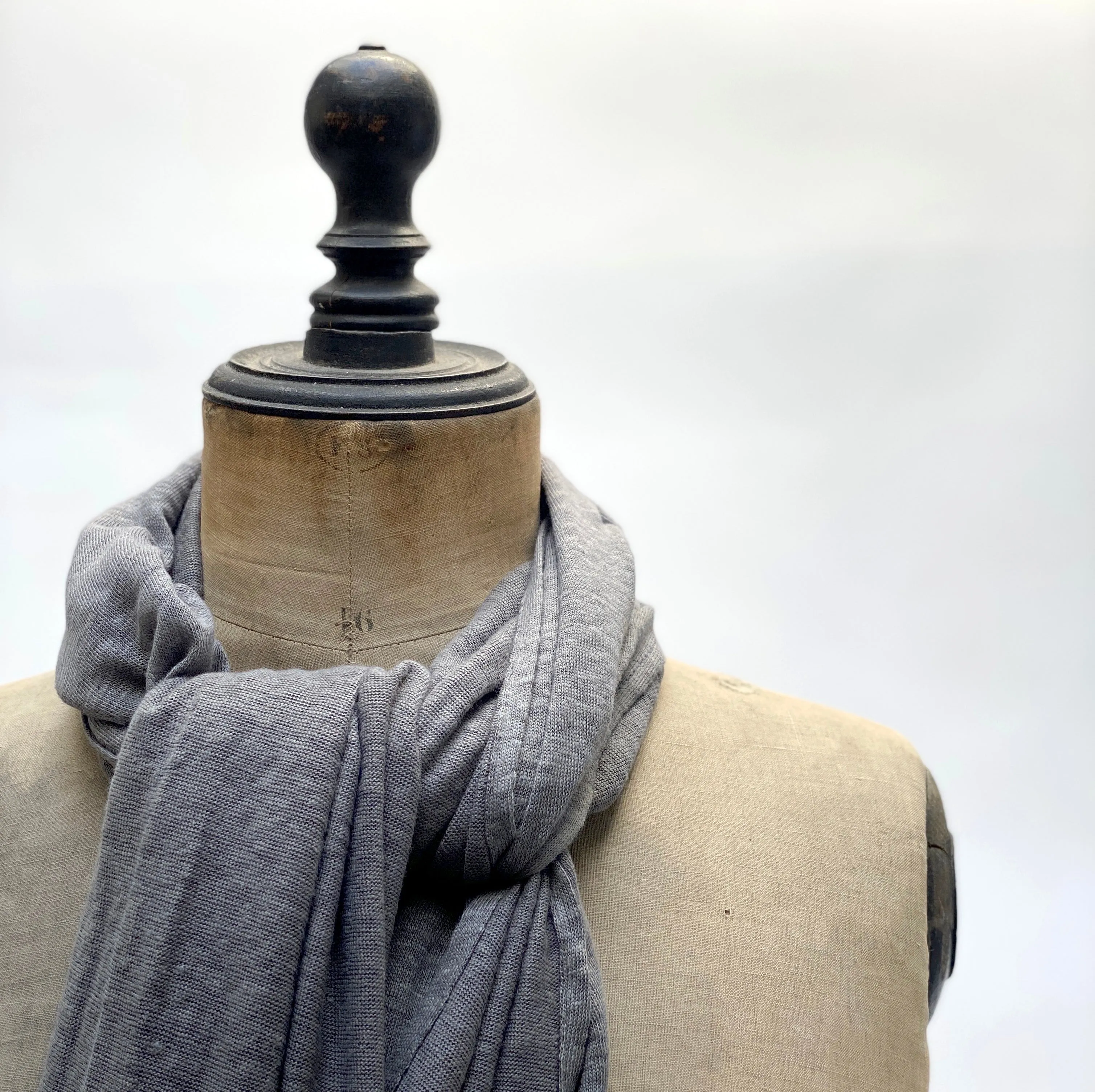 knit linen shawl (grey)