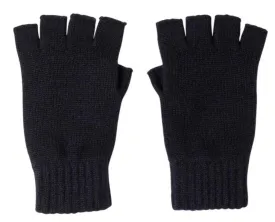 Ladies' Navy Cashmere Fingerless Gloves