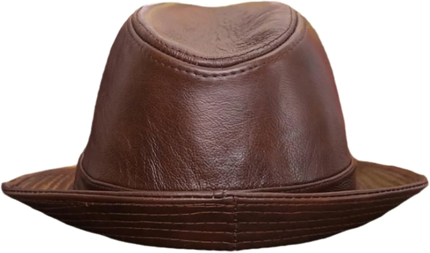 Leather Trilby Fedora Hat Short Brim Panama Jazz Hat 20s Bowler Gatsby Cap for Men Women
