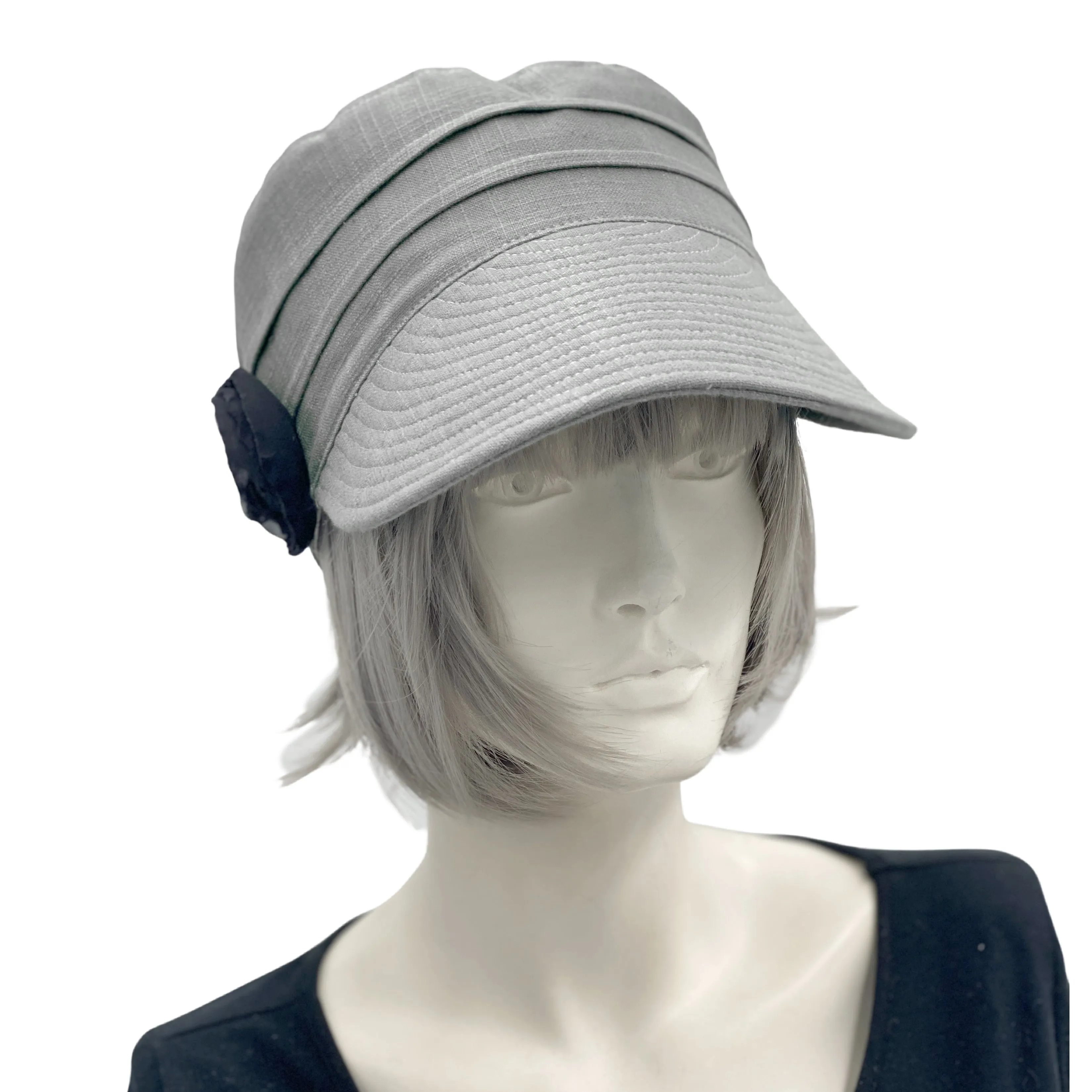 Linen Cadet Cap with Extra Wide Sun Peak Visor