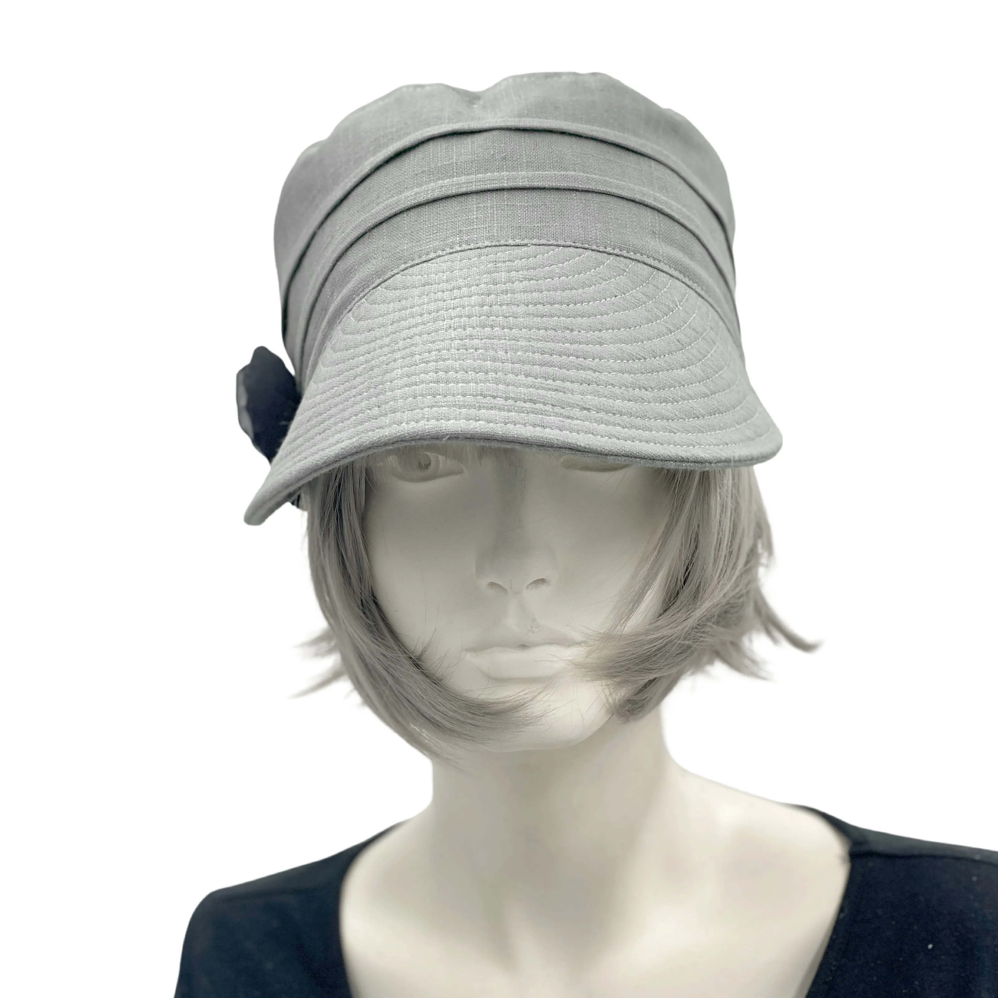 Linen Cadet Cap with Extra Wide Sun Peak Visor