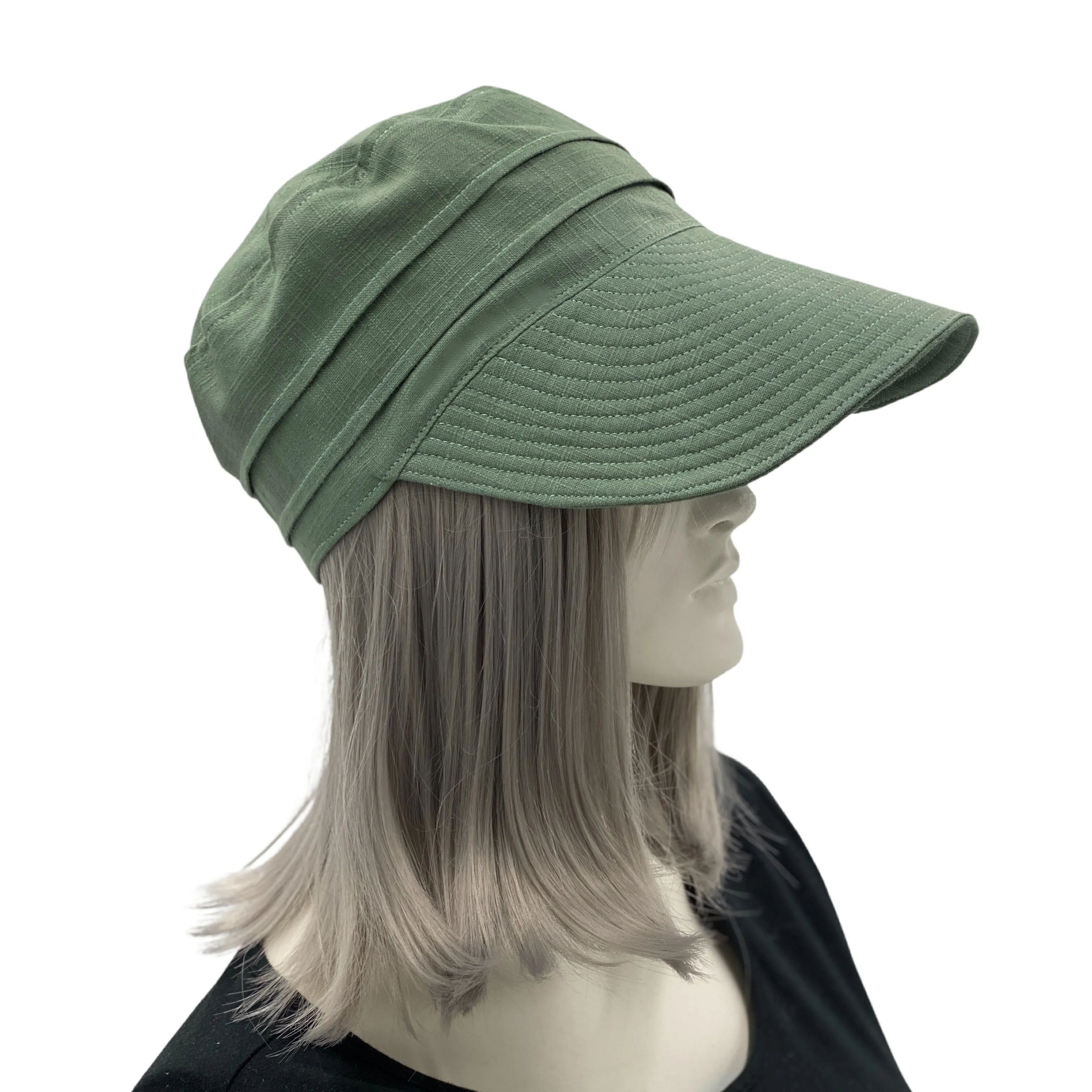 Linen Cadet Cap with Extra Wide Sun Peak Visor