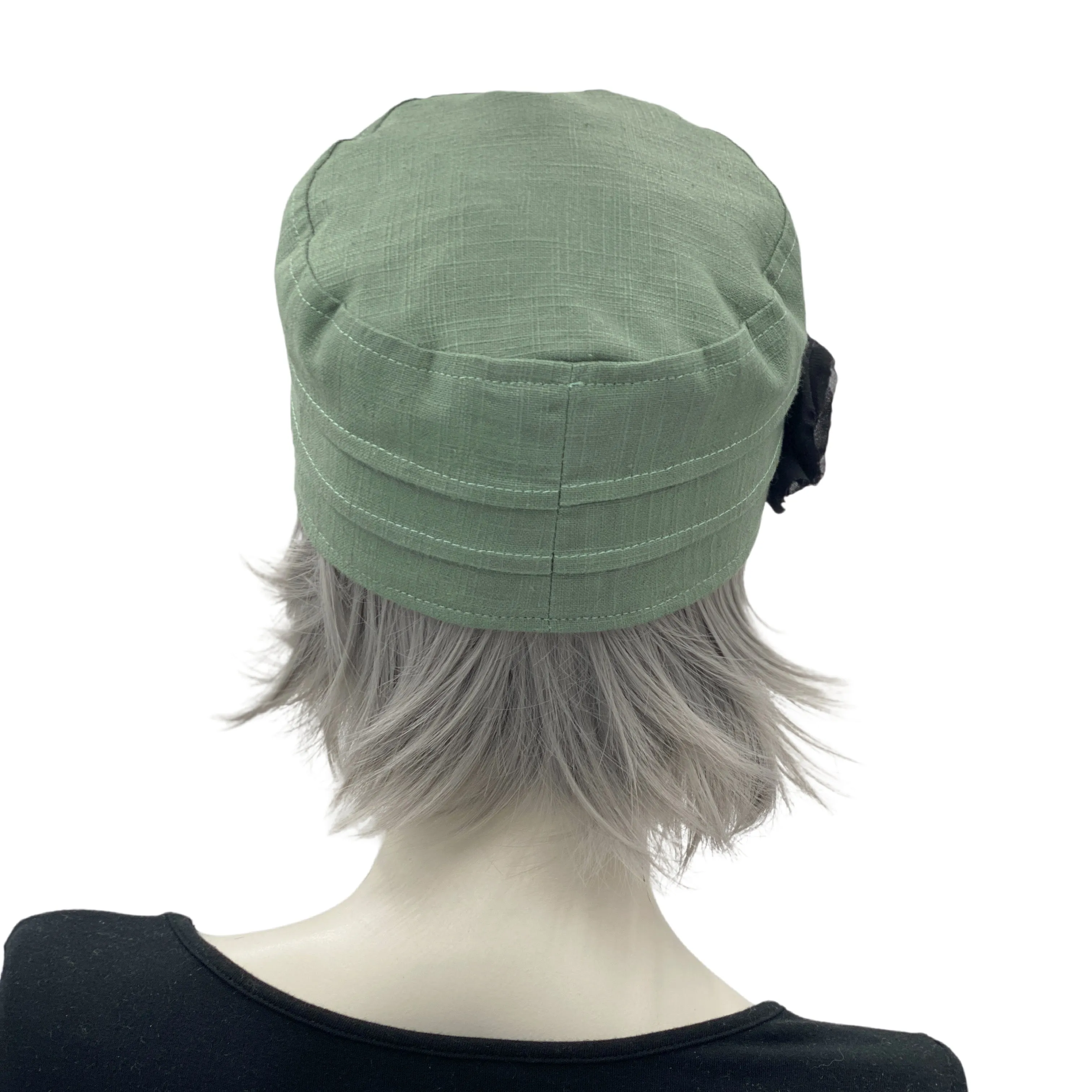 Linen Cadet Cap with Extra Wide Sun Peak Visor