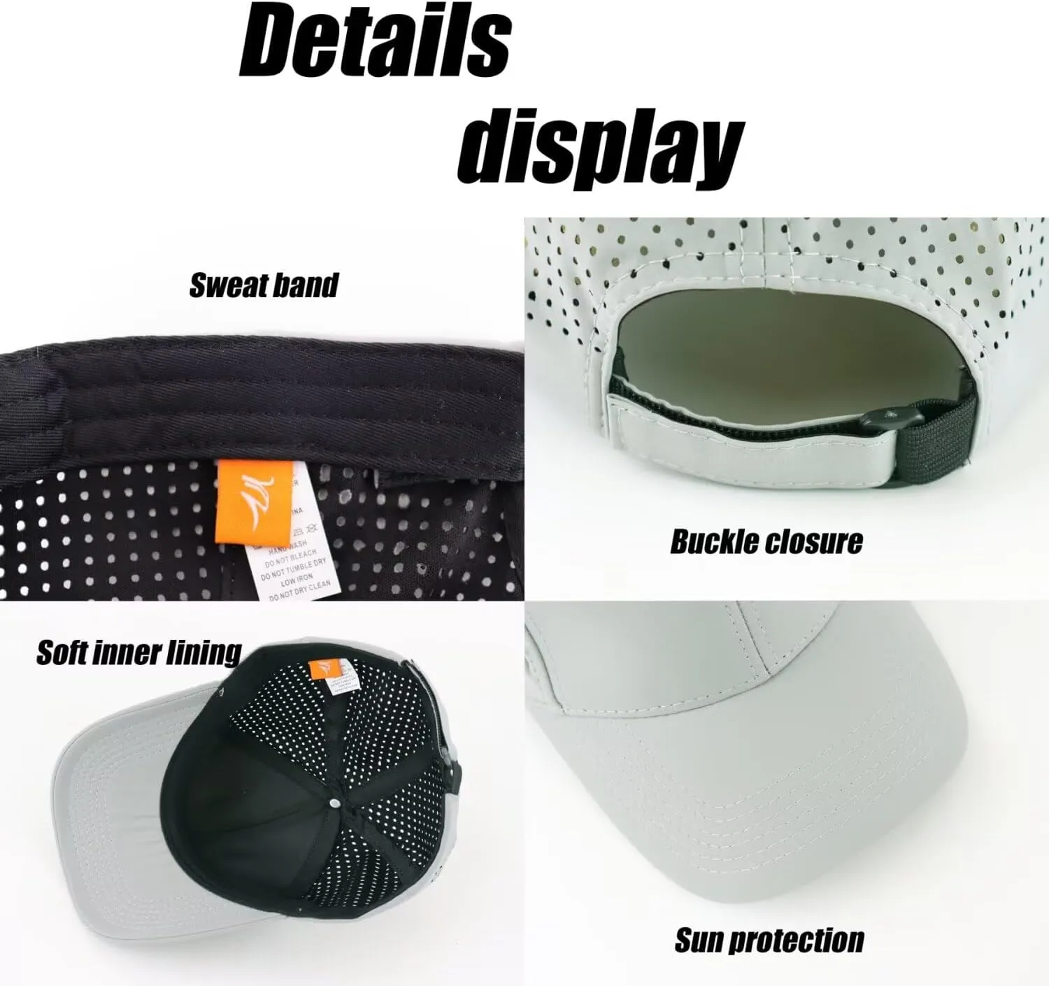 LLmoway Breathable Quick-Dry Baseball Cap UV Protection 6-Panel Ventilated Adjustable Hat Men Women Running Golf Hiking