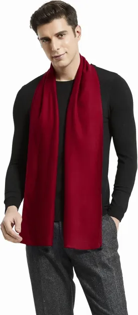 Mens Classic Winter Scarf Cashmere Winter Scarves Long Plain Fashion Formal Soft Scarf for Men