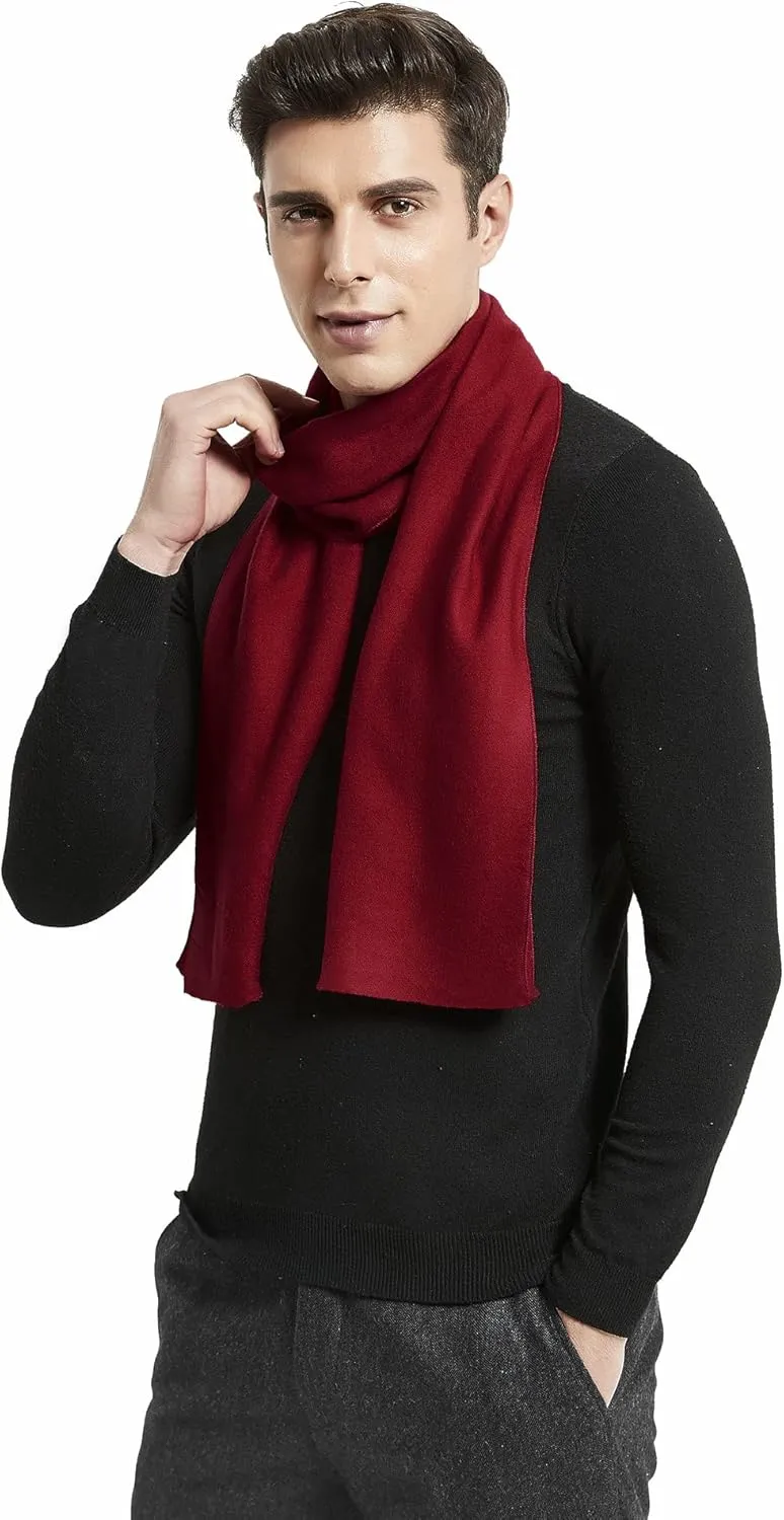 Mens Classic Winter Scarf Cashmere Winter Scarves Long Plain Fashion Formal Soft Scarf for Men
