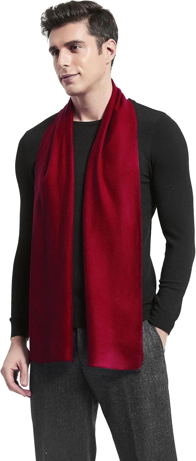 Mens Classic Winter Scarf Cashmere Winter Scarves Long Plain Fashion Formal Soft Scarf for Men