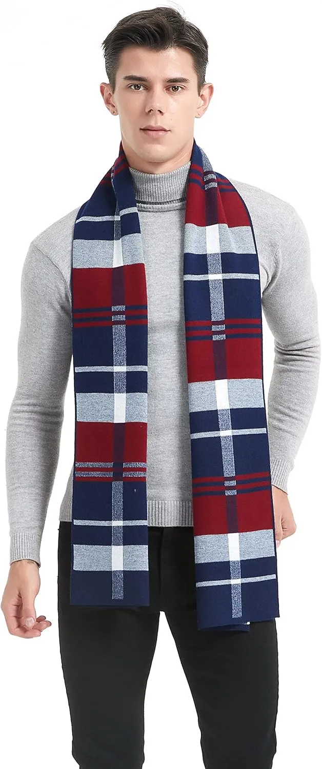 Mens Classic Winter Scarf Cashmere Winter Scarves Long Plain Fashion Formal Soft Scarf for Men