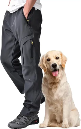 Mens Hiking Waterproof Pants Snow Ski Insulated Fleece Lined Winter Fishing Walking Outdoor Pants