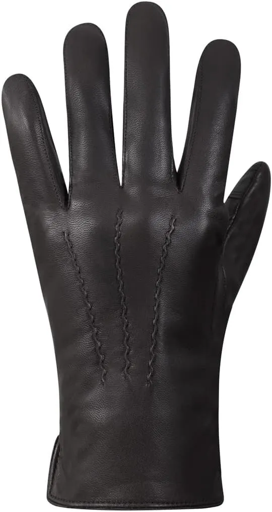 Mens Leather Gloves, Dress, Driving, Motorcycle Gloves, Winter Gloves for Men Fleece Lined Touchscreen USM40A