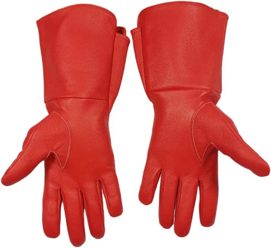 Men's Medieval Renaissance Cosplay Unlined Gauntlet Genuine Leather Costume Gloves