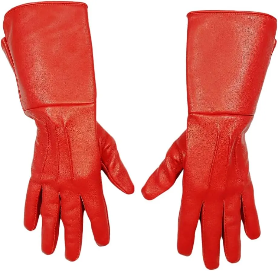 Men's Medieval Renaissance Cosplay Unlined Gauntlet Genuine Leather Costume Gloves