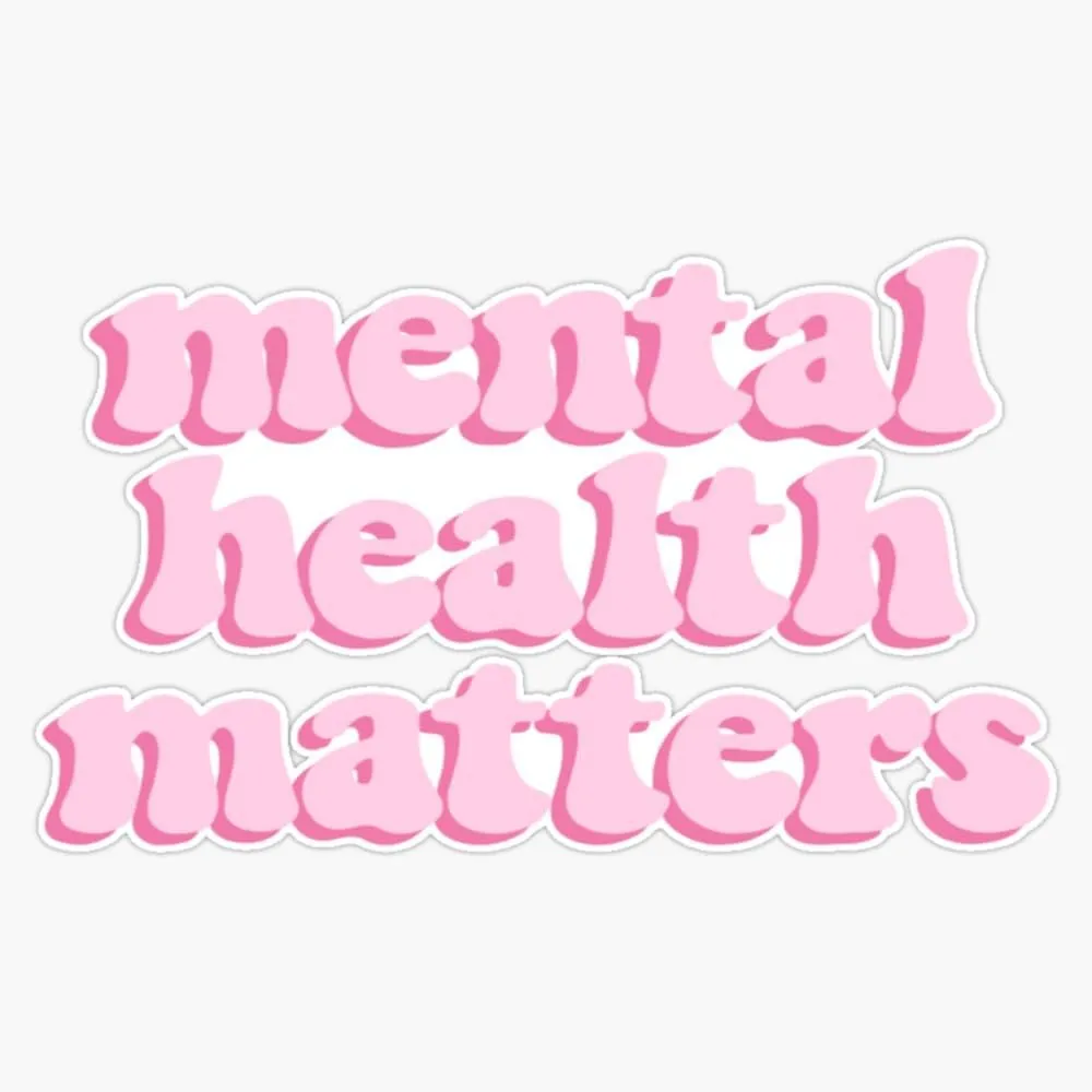 Mental Health Matters Pink Lowercase Sticker Vinyl Decal Car Laptop Wall Window Bumper Sticker 5"