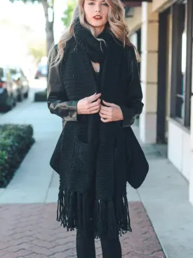 NEW OVERSIZED POCKET SCARF (BLACK) | BEST SELLER