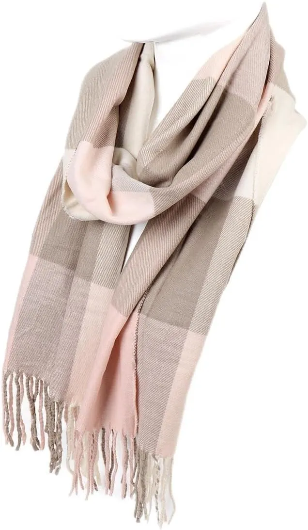 Nollia Plaid Fall/Winter Scarf for Men & Women-Plaid Color Cashmere Feels Acrylic Scarves
