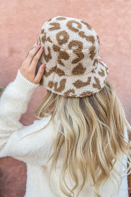 "Day Trip" Printed Fuzzy Bucket Hat