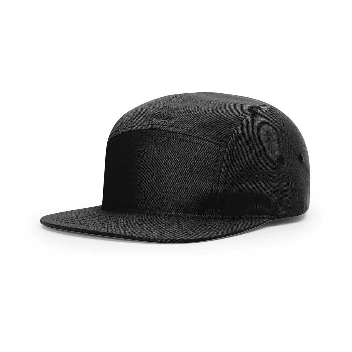 Richardson Black Street 5 Panel Strapback Cap