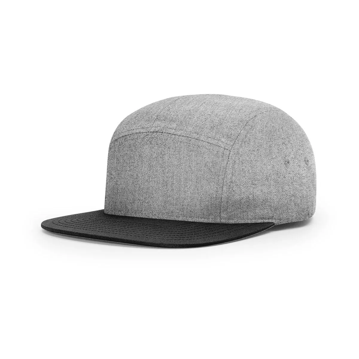 Richardson Heather Grey/Black Street 5 Panel Strapback Cap