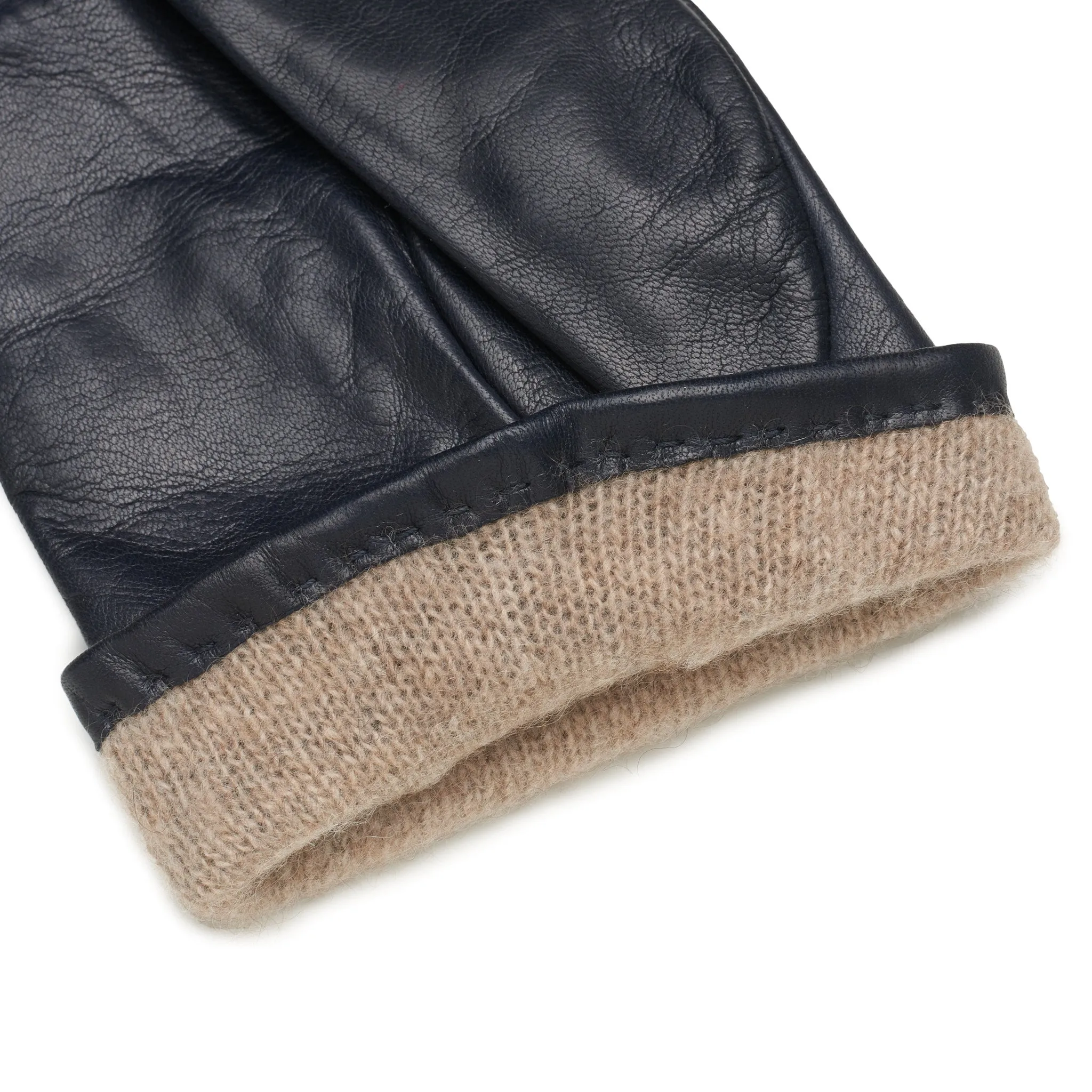 San Severo Blue Navy Leather Gloves