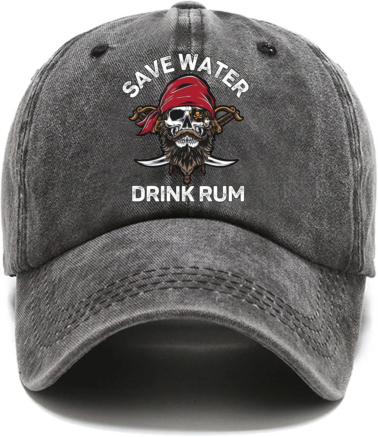 Save Water Fun Distressed Washed Black Baseball Cap, Vintage Adjustable Cotton Cap, Funny Retirement Gift for Man, Christmas Birthday for Dad Grandpa