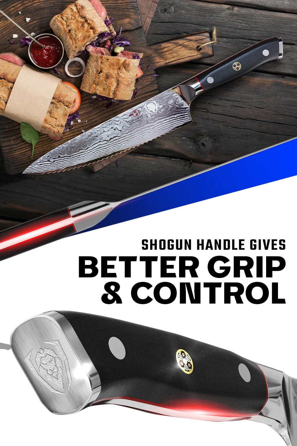 Serrated Chef's Knife 7.5" | Shogun Series | ELITE | Dalstrong ©