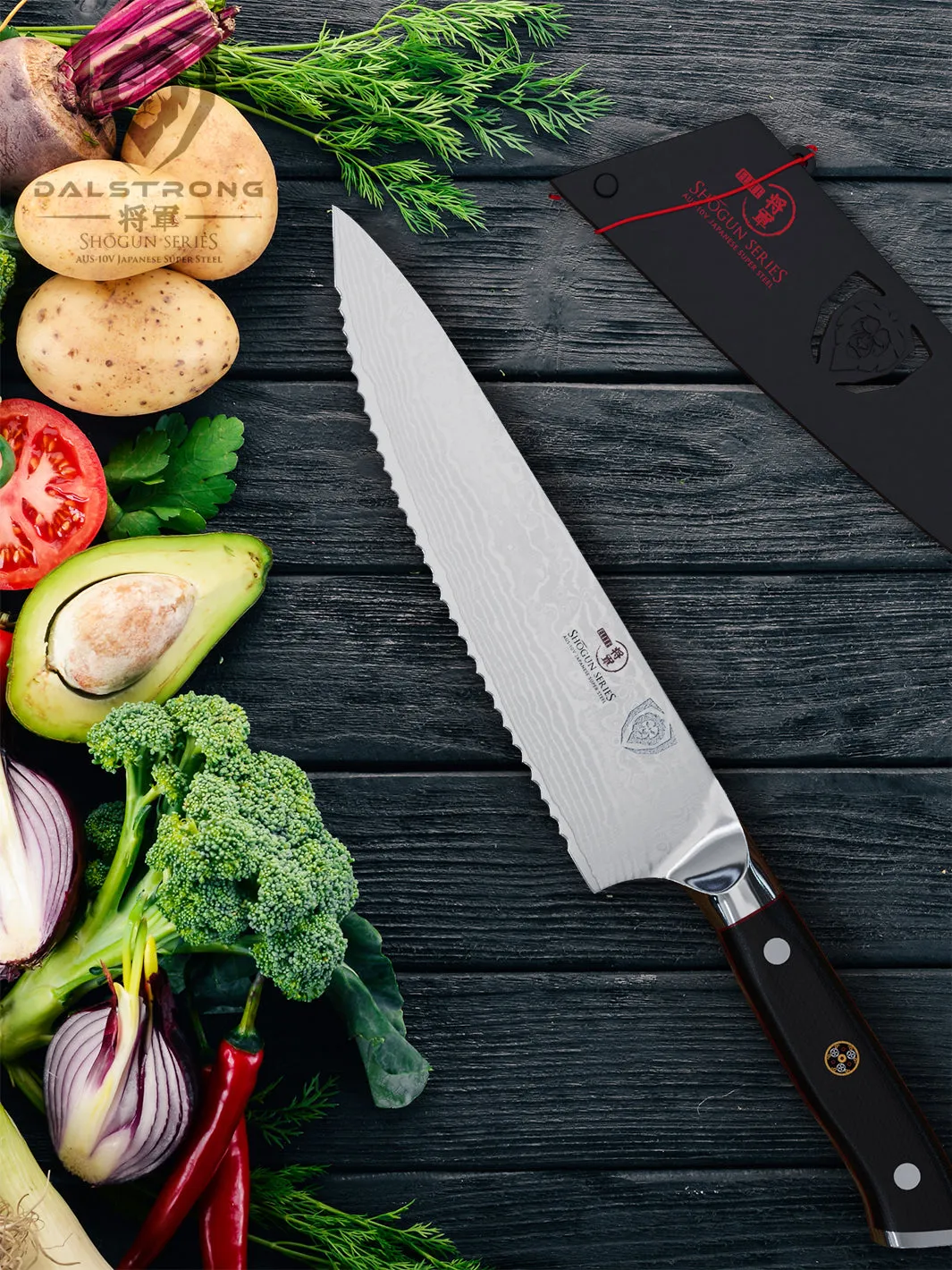 Serrated Chef's Knife 7.5" | Shogun Series | ELITE | Dalstrong ©