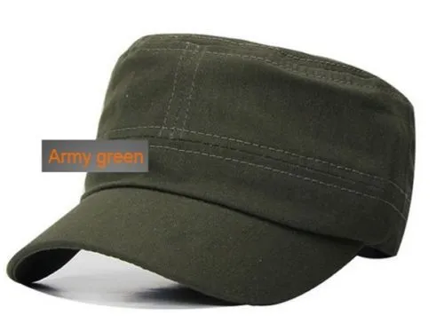 Sidiou Group Classic Solid Plain Vintage Army Hat Unisex Cadet Patrol Cap Adjustable Baseball Cap