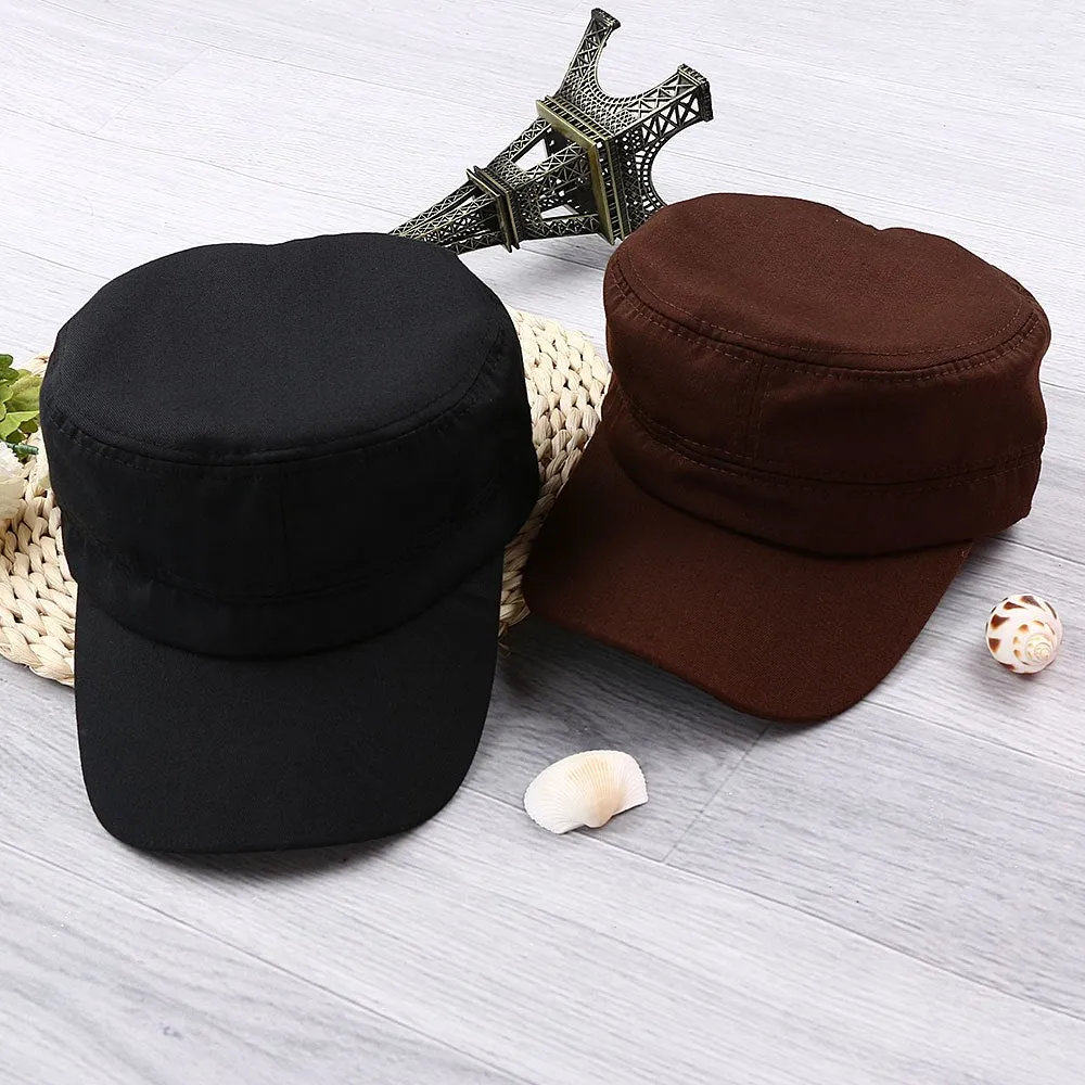 Sidiou Group Classic Solid Plain Vintage Army Hat Unisex Cadet Patrol Cap Adjustable Baseball Cap
