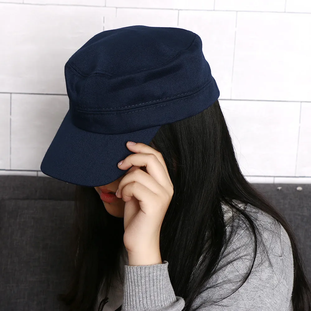 Sidiou Group Classic Solid Plain Vintage Army Hat Unisex Cadet Patrol Cap Adjustable Baseball Cap