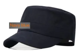 Sidiou Group Classic Solid Plain Vintage Army Hat Unisex Cadet Patrol Cap Adjustable Baseball Cap