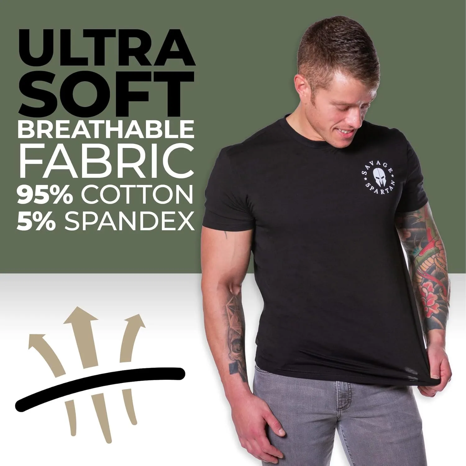 T-Shirt for Men - American Warrior Helmet Athletic Tee