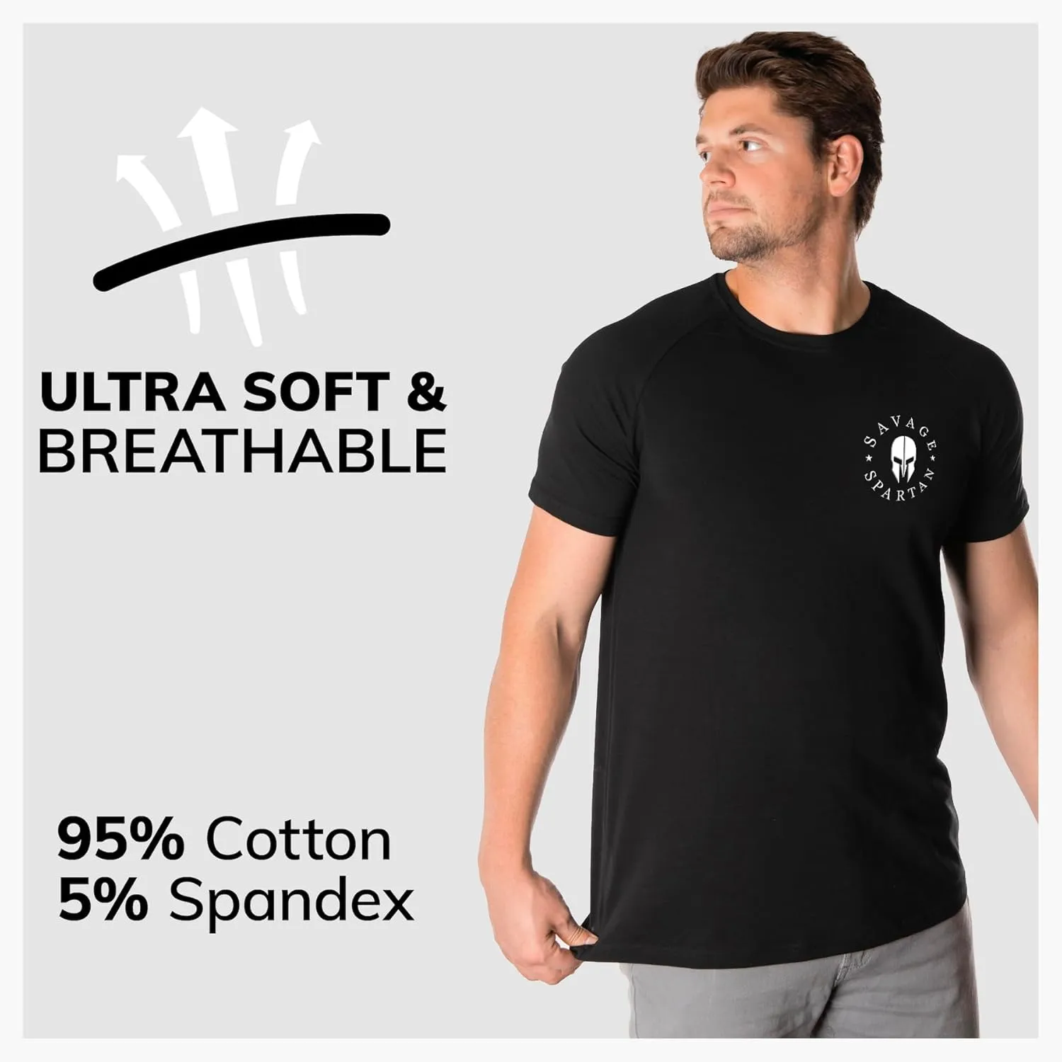 T-Shirt for Men - American Warrior Helmet Athletic Tee