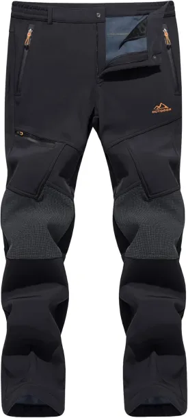 TACVASEN Men's Snow Ski Pants Windproof Snowboard Pants for Men Water Resistant Hiking Pants Fleece Lined Winter Working