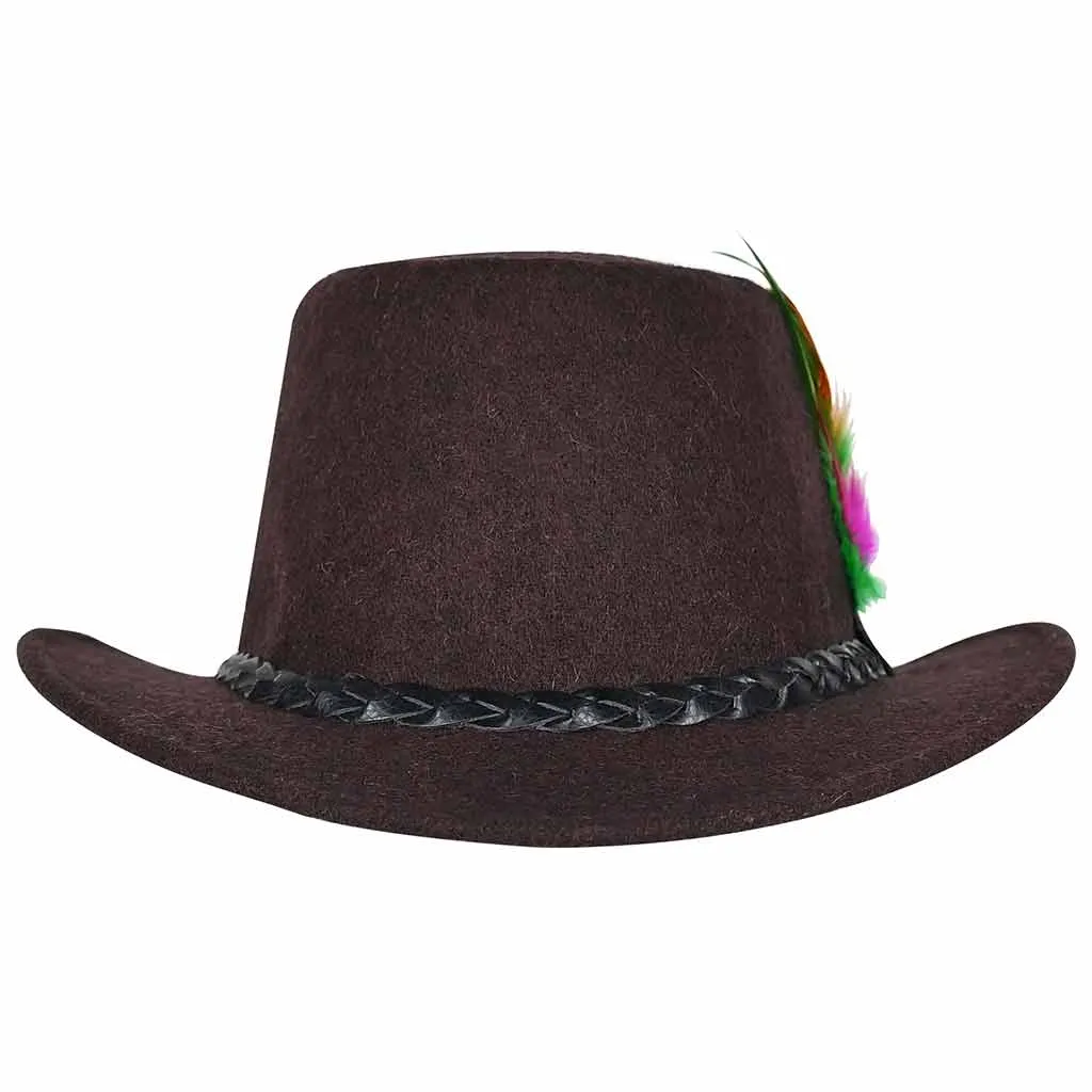 Traditional Bavarian Country Man Wool Hat Brown