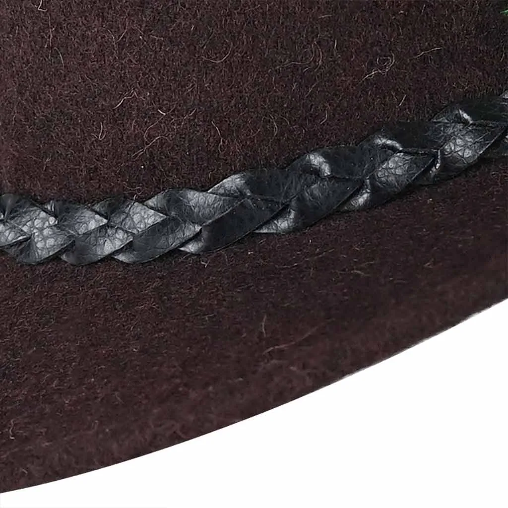Traditional Bavarian Country Man Wool Hat Brown