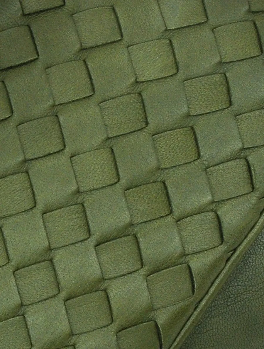 Trani Green Leather Gloves