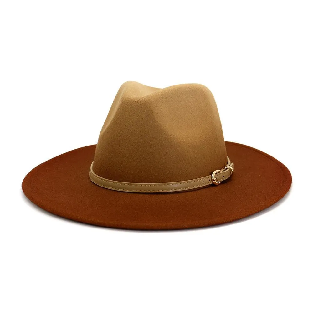 Two Tone Belted Fedora