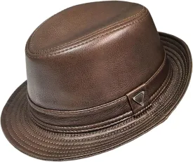 Unisex Leather Trilby Hat Fedora Hats for Men Classic Jazz Hat Gentleman Vintage Retro Panama Cap Fashion Accessory