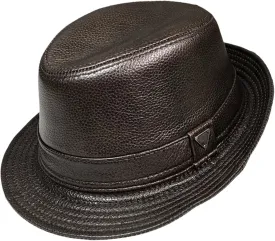 Unisex Leather Trilby Hat Fedora Hats for Men Classic Jazz Hat Gentleman Vintage Retro Panama Cap Fashion Accessory