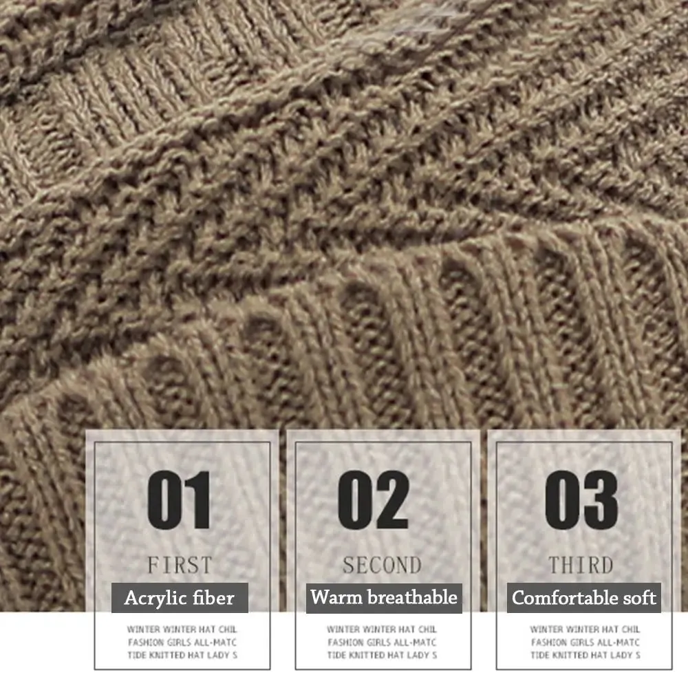 Unisex Thermal Fleece Knitted Balaclava Wool Neck Warmer Scarf Cap