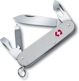 Victorinox Cadet Alox Swiss Army Knife, 9 Functions, Swiss Made Pocket Knife with Large Blade, Screwdriver, Can Opener and Wire Stripper - Silver