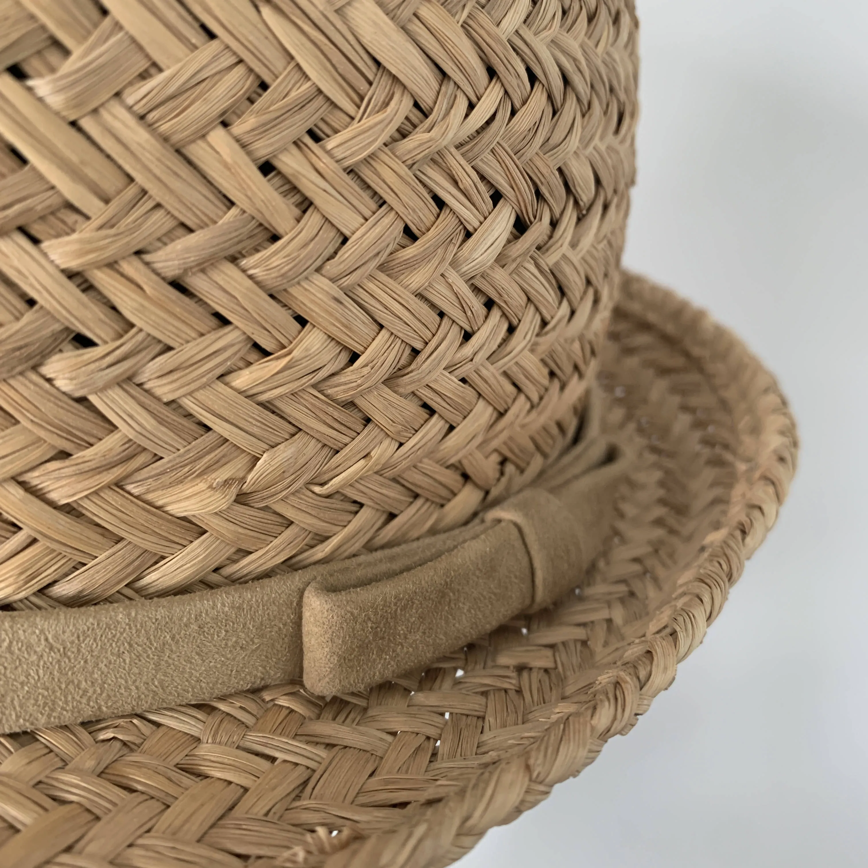 Vintage chic straw boater hat by Stephen Jones made in England