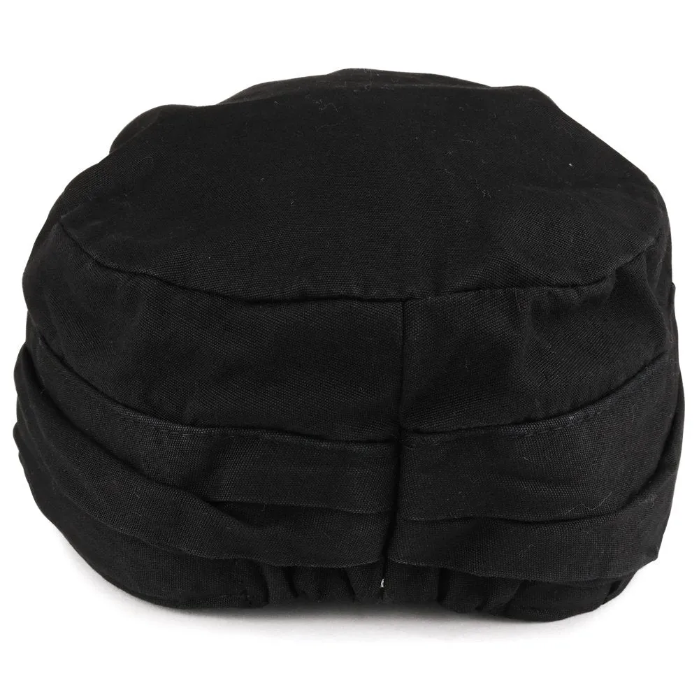 Vintage Frayed Wrinkled Elastic Band Cadet Style Army Cap