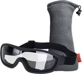 Viriber Unisex Motorcycle Goggles - Transparent, Adjustable, Scratch-Resistant Lens, UV 400 Protection, Anti-Collision