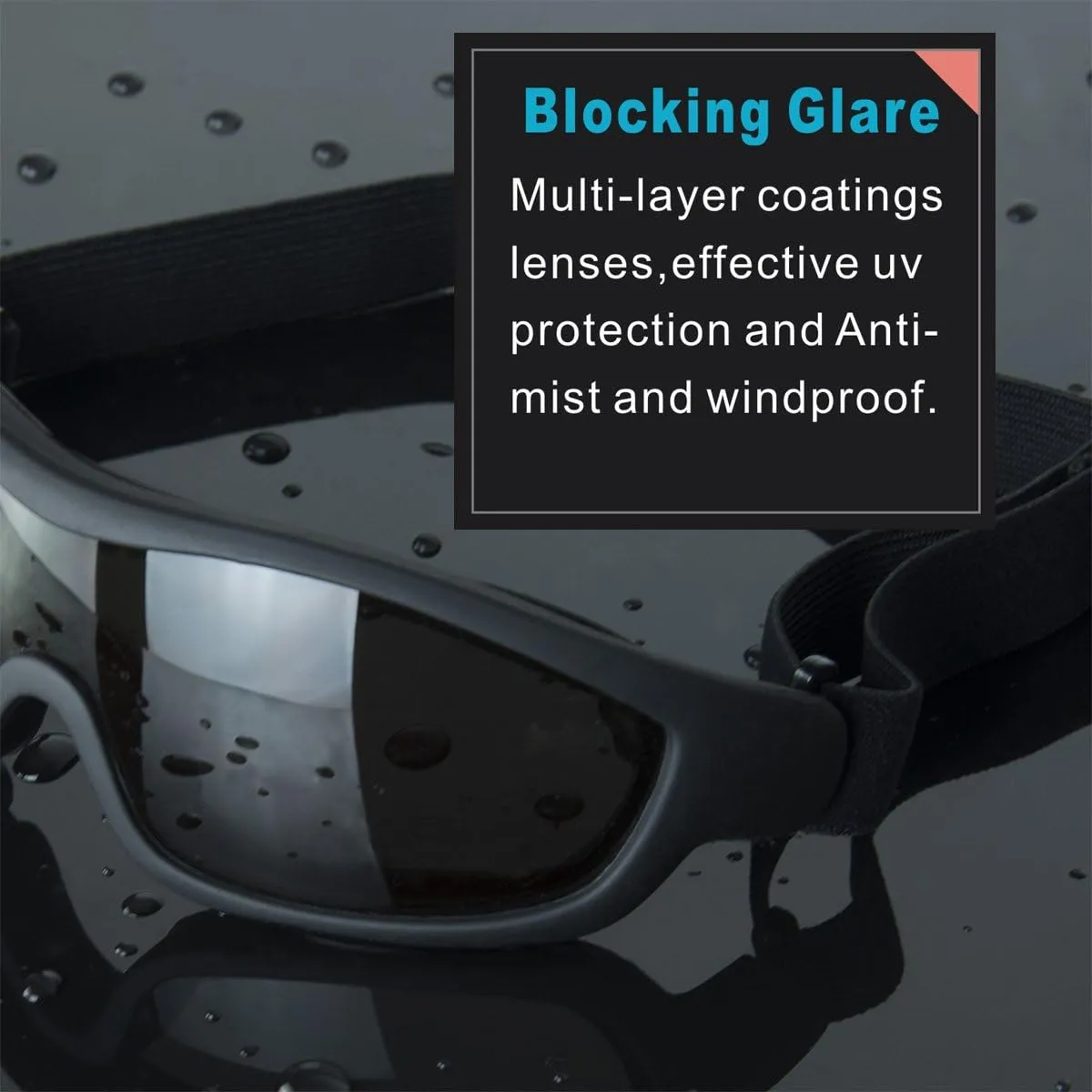 Viriber Unisex Motorcycle Goggles - Transparent, Adjustable, Scratch-Resistant Lens, UV 400 Protection, Anti-Collision