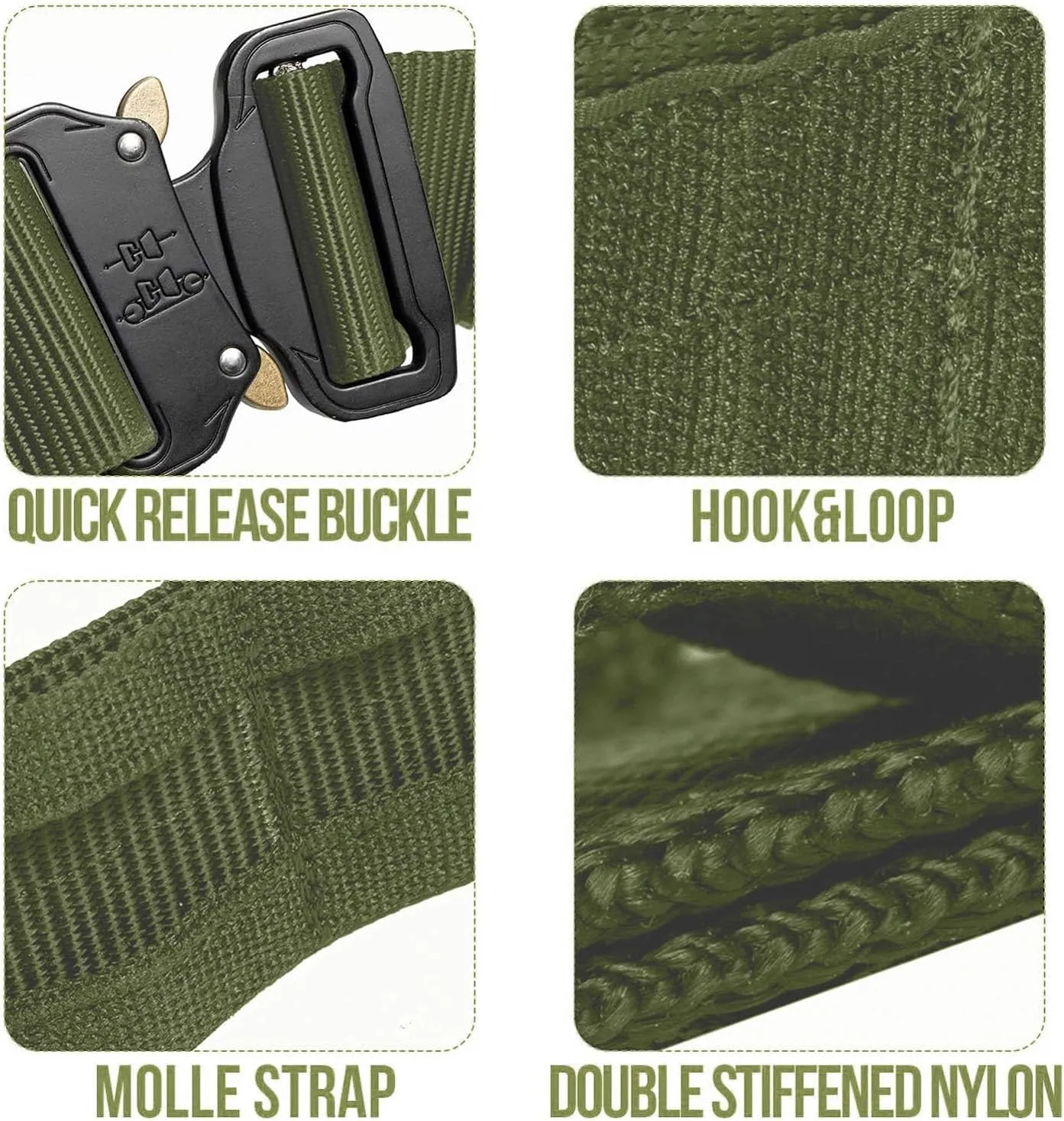 VISMIX Tactical Belt, Quick Release 1.75" MOLLE Battle Belt with Inner Belt and Anti-Slip Pad- Heavy Duty Battle Belts