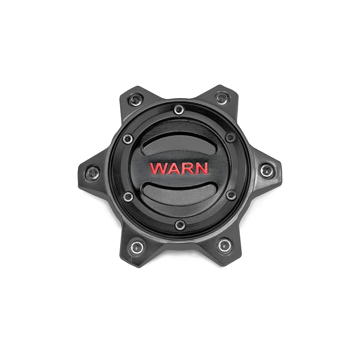 Warn Wheel Center Cap - Red Logo - Black - Warn Epic Wheels