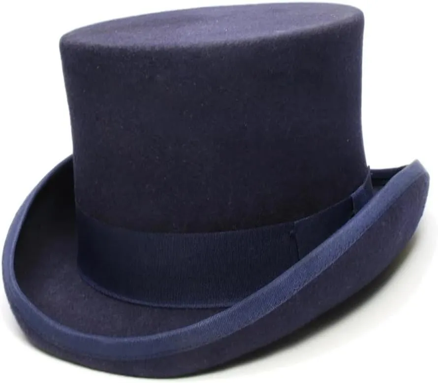Women's Men's Wool Felt High Top Hat Vintage Magician Hat Bowler Hat Topper Hats for Women Men Red M