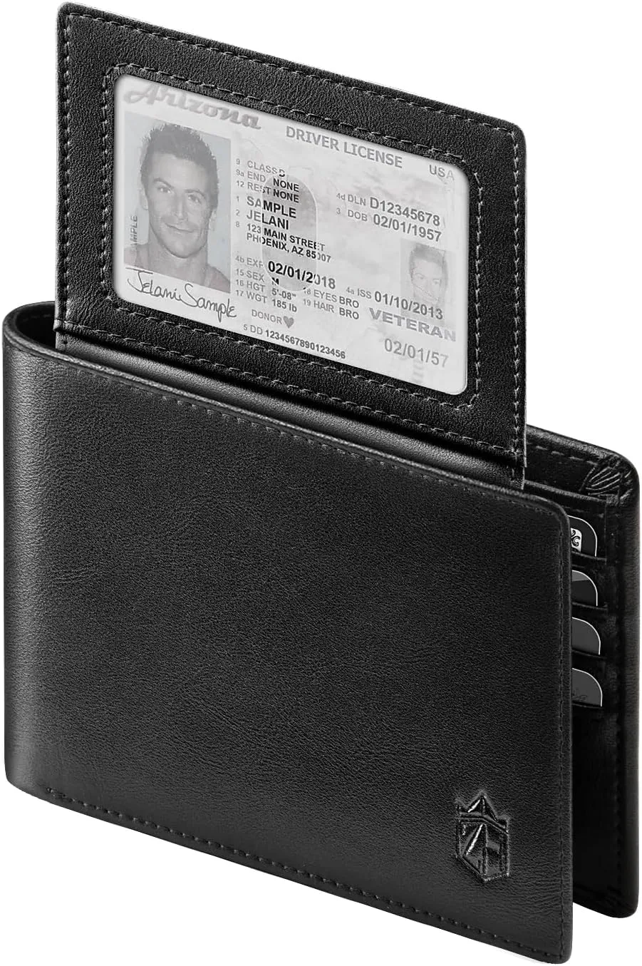 Zitahli Men's Slim RFID Blocking Leather Wallet,12 Card Slots Bifold Wallet,Ultra-Thin 0.39" Front Pocket Design 2 ID Window with Gift Box